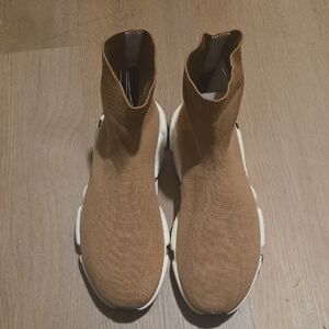 Tan Balenciaga Sneakers With Graffiti Writing